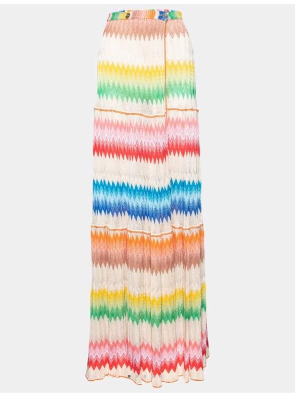 Missoni Mare Multicolor Chevron Knit Maxi Skirt - Rainbow Stripes